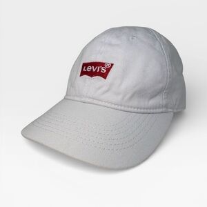Levi's White and Red Classic Logo Baseball Cap Hat Youth Size Unisex Kids NWOT